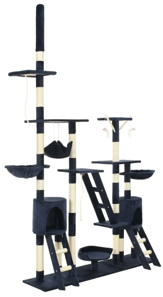 Albero per gatti con tiragraffi in sisal 230-250 cm blu
