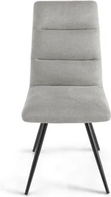 Sedia da cucina in tessuto Grigio Chiaro gambe metallo HILL set 2 pezzi