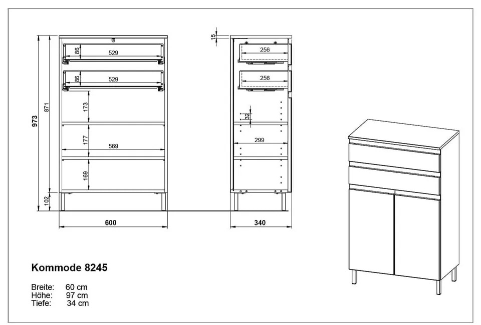 Mobile bagno bianco 60x97 cm Salinas - Germania
