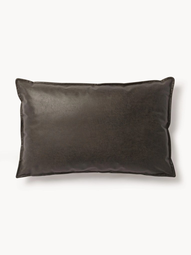 Cuscino decorativo grande in pelle Lennon, 50 x 80 cm
