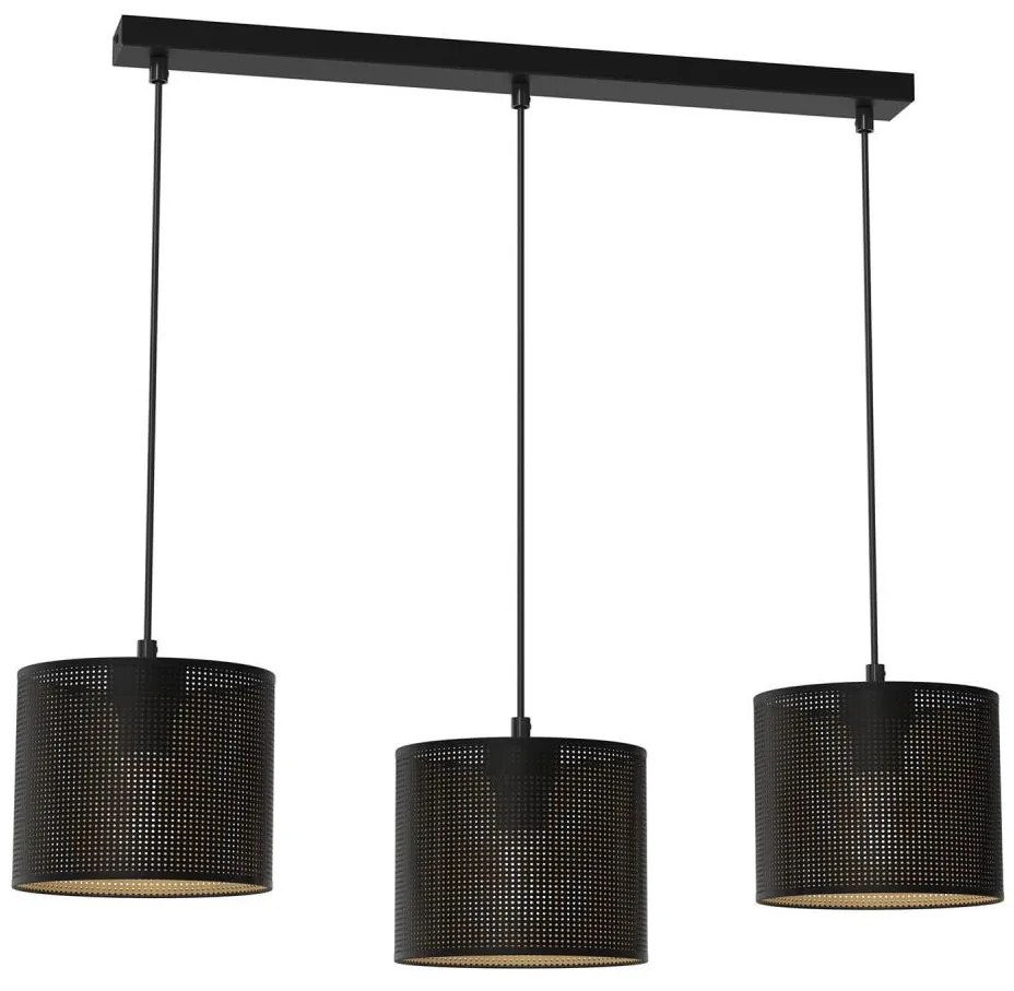 Lampadario a sospensione con filo LOFT SHADE 3xE27/60W/230V nero/oro