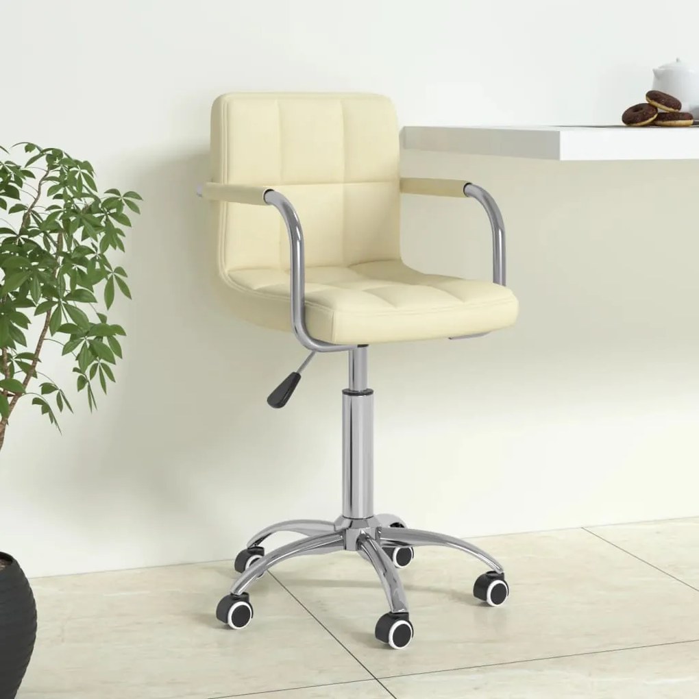 Sedia Da Ufficio Girevole Crema İn Tessuto /
