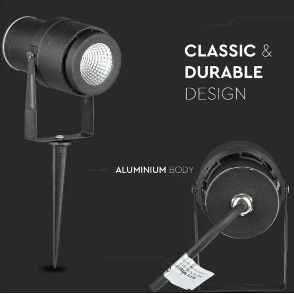 Lampada da esterno LED LED/12W/230V 3000K nero IP65