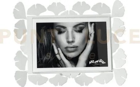 Portafoto ginkgo piccolo orizzontale bianco marmo