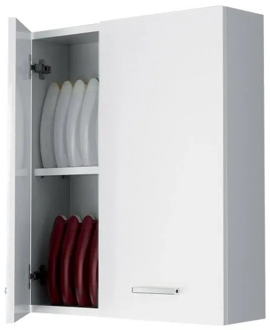Pensile bagno sospeso 60 cm bianco con ante e ripiano interno Desya