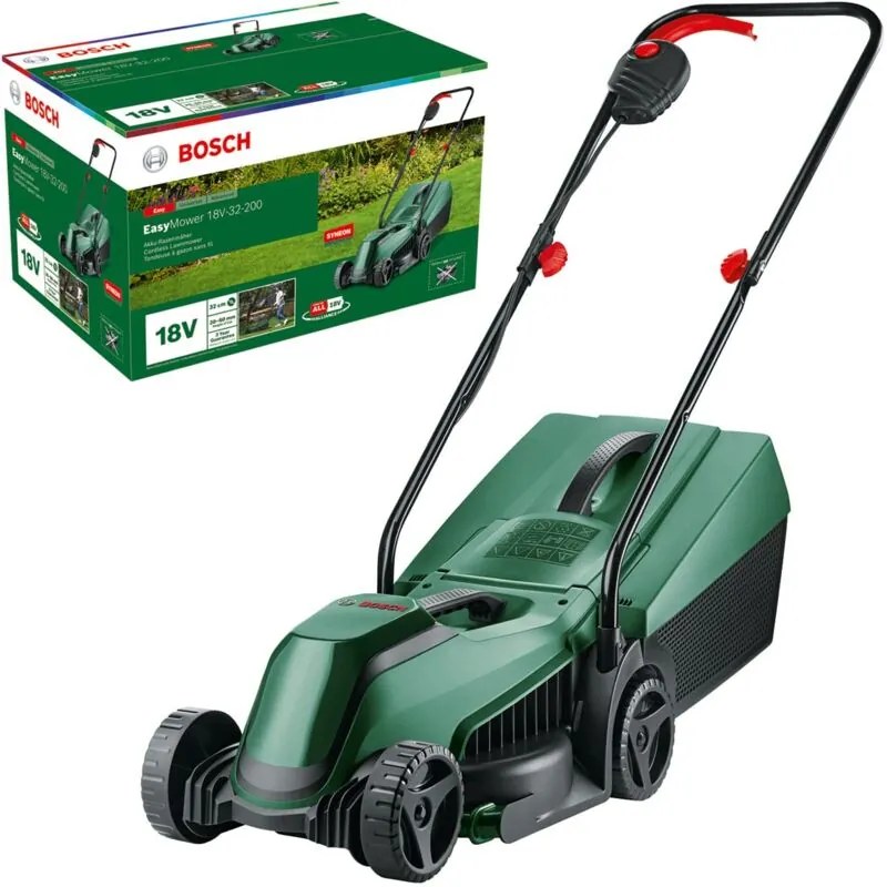 Bosch - Attrezzature da giardino - Tosaerba a batteria 18V, larghezza di taglio 32 cm, senza batteria e caricabatterie 06008B9D01