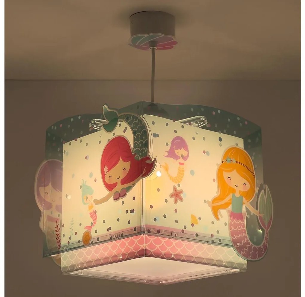 Dalber 63442 - Lampadario per bambini MERMAIDS 1xE27/60W/230V