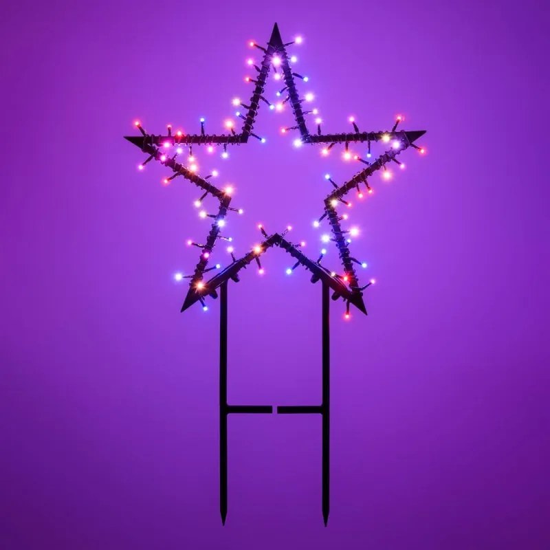 Figura natalizia illuminata 80 lampadine multicolore H 55 cm