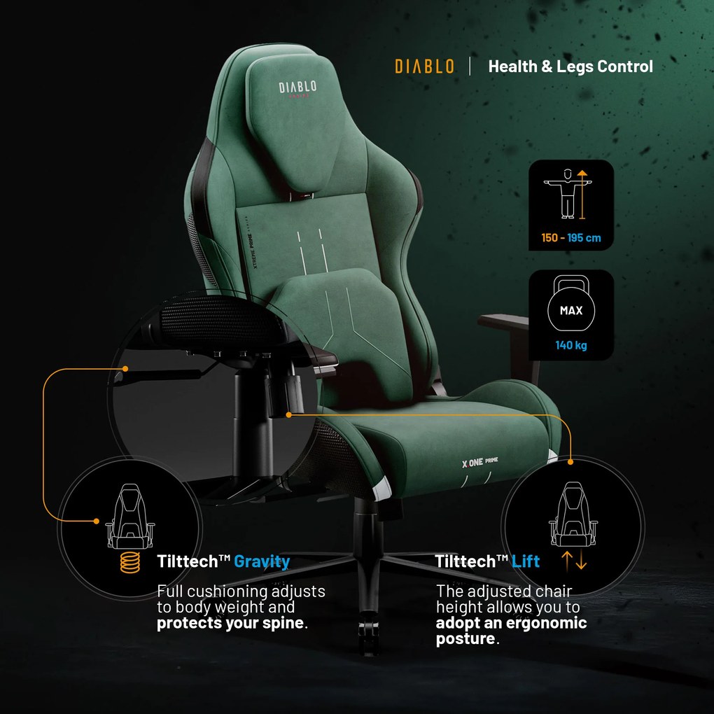 Sedia da gaming Diablo X.One Prime Forest Green Normal Size