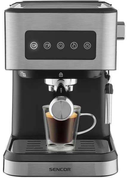 Sencor - Macchina da caffè espresso a leva 1050W/230V nero/cromo satinato