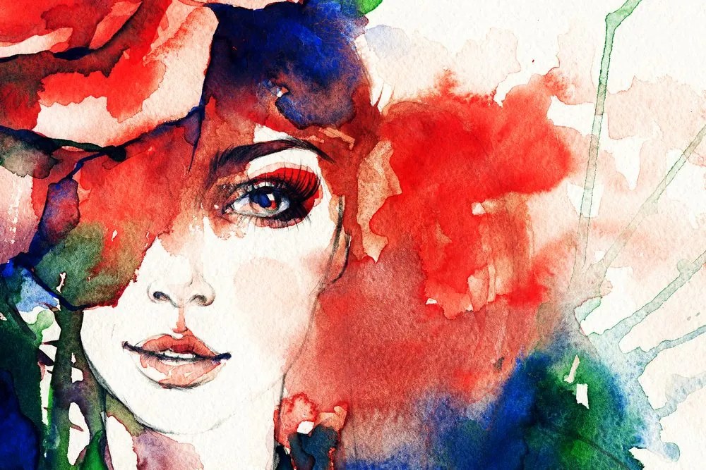 Stampa su tela – Ritratto astratto di donna