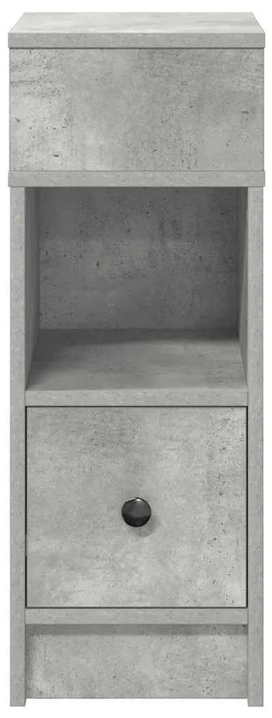 Comodini 2 pz con cassetto grigio cemento 25x31x66 cm