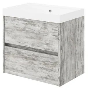 Mobile sottolavabo e lavabo Portofino grigio antico in mdf L 60 x H 50.5 x P 40 cm 2 cassetti