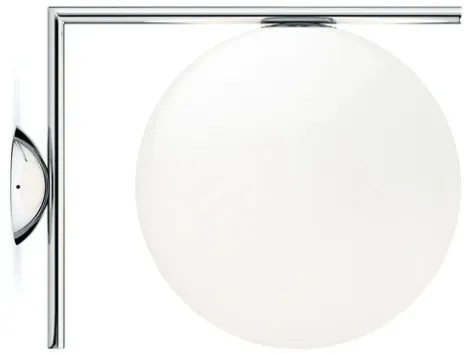 Flos IC Lights Ceiling/Wall 2 Lampada 30 cm da parete/soffitto a luce diffusa in vetro opalino bianco e ottone cromo