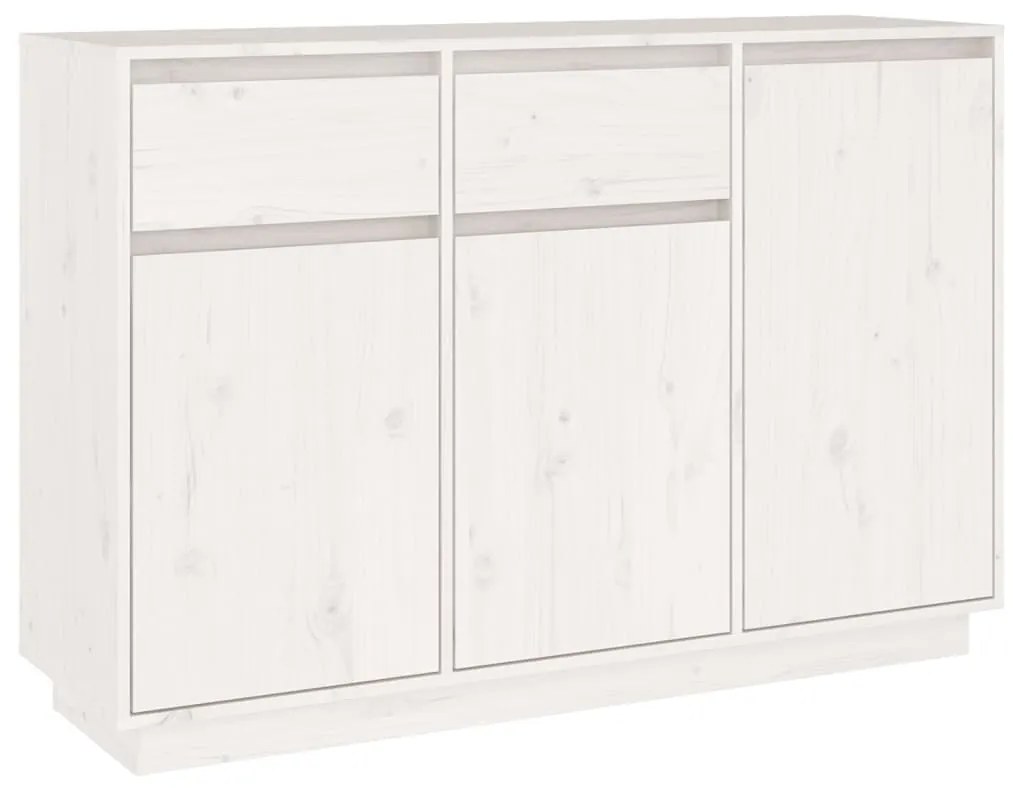 Credenza bianca 110x34x75 cm in legno massello di pino