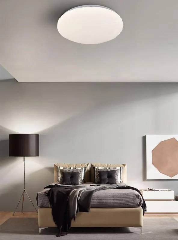 Plafoniera LED moderno Ambra, bianco Ø 38 cm, luce con 3 temperature di colore dimmerabile NOVECENTO