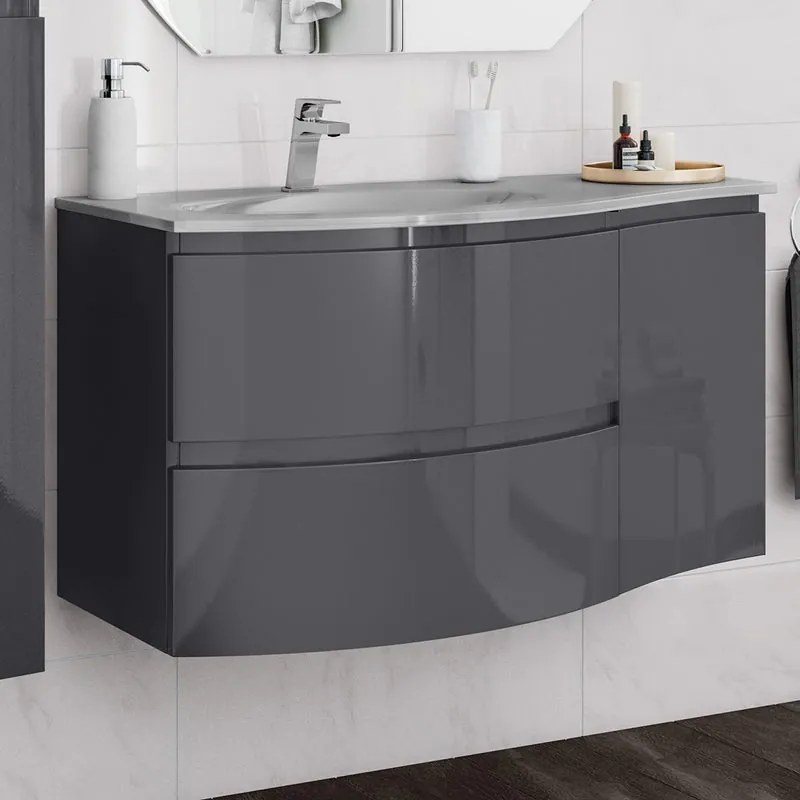 Base per mobile bagno Vague BADEN HAUS 1 anta P 40 x L 35 x H 55 cm grigio antracite