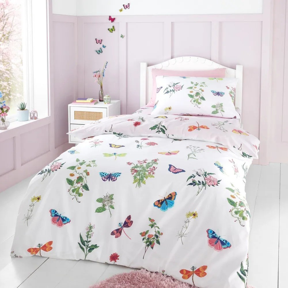 Biancheria da letto singola per bambini 135x200 cm Butterfly Garden - RHS