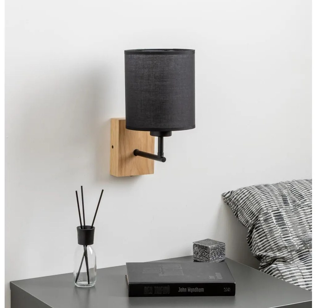 Brilagi - Applique NUBILA WOOD 1xE27/25W/230V quercia/nero