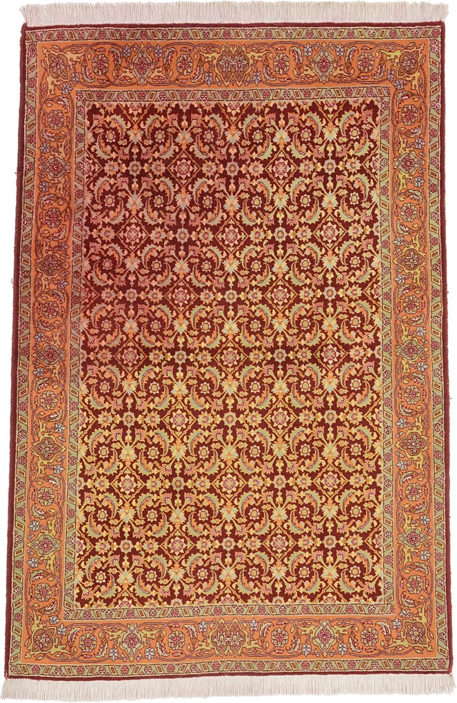 Ghom Tappeto 100x150 (Iran) Annodato A Mano
