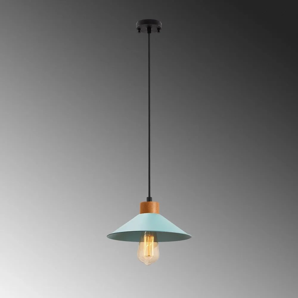 Lampadario turchese/di colore naturale con paralume in metallo ø 24 cm Manavgat – Opviq lights