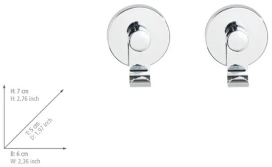 WENKO 24466100 - Gancio VACUUM-LOC 6x7 cm, cromo lucido