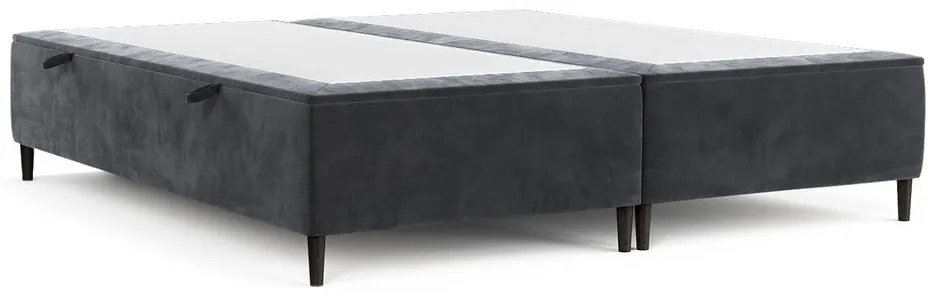 Letto matrimoniale imbottito antracite con contenitore 180x200 cm Tate - Maison de Rêve