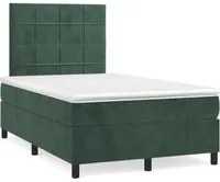 Giroletto a Molle con Materasso Verde Scuro 120x190 cm Velluto 3269998