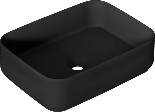 Lavabo da appoggio Kyoto rettangolare in ceramica L 50 x H 12 x P 36 cm nero