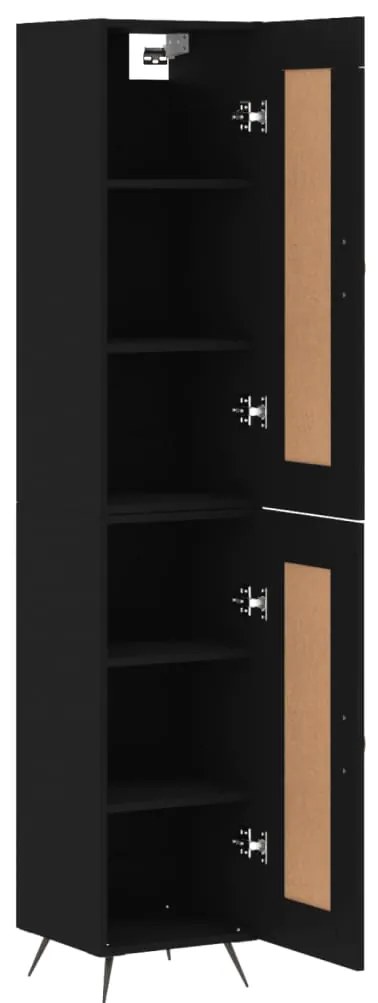 Credenza Nera 34,5x34x180 cm in Legno Multistrato