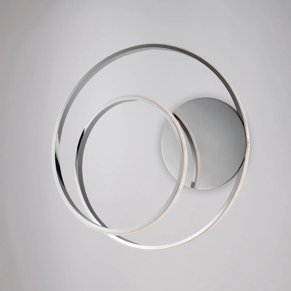 Plafoniera Moderna Malena Con Led Integrato Metallo E Alluminio Cromo Lucido