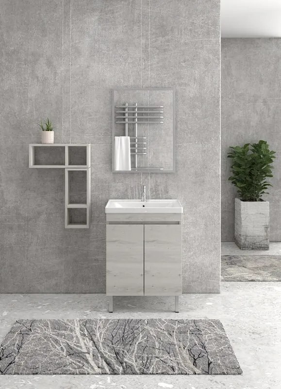 Mobile bagno a terra 65cm con lavabo integrato SV-65T - KAMALU
