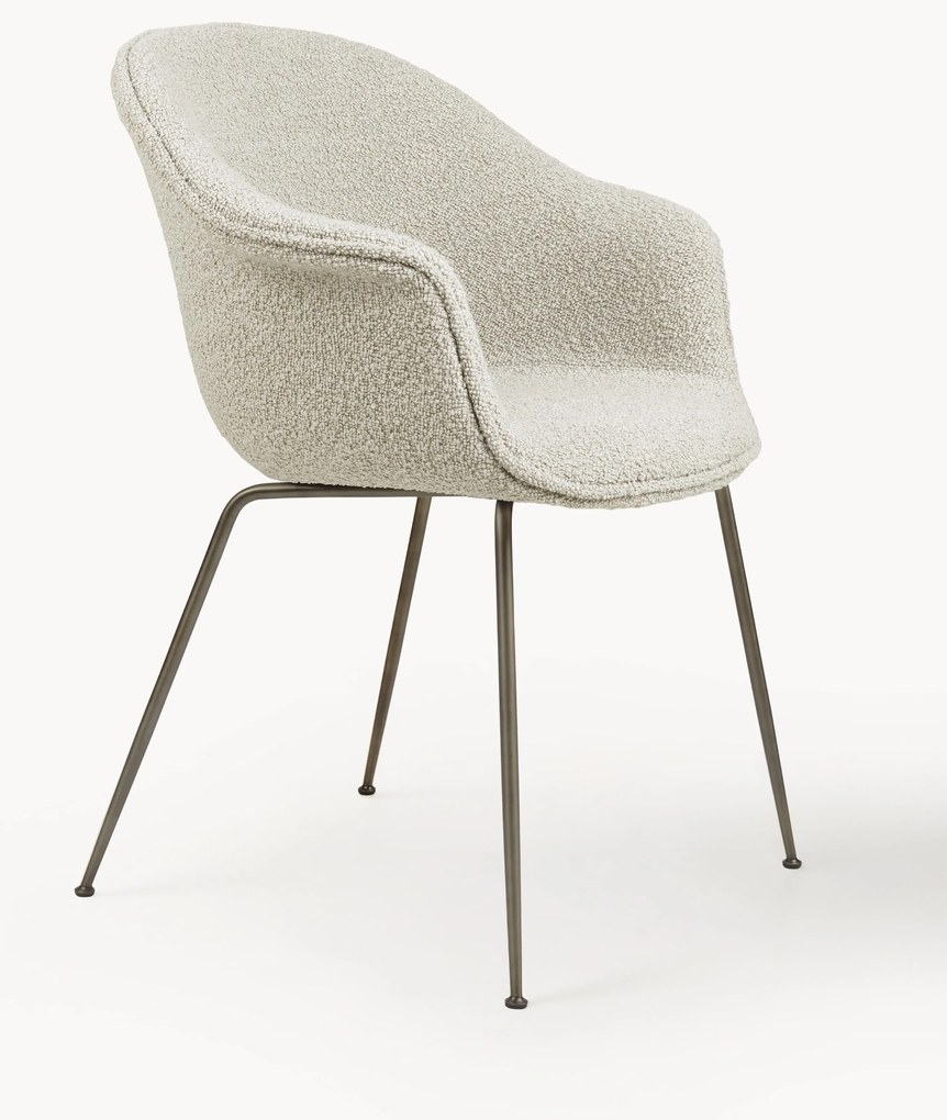 Sedia con braccioli in bouclé Bat