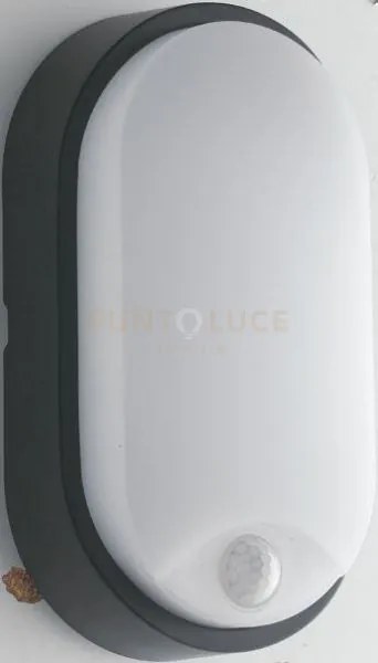 Plafoniera led sensitive antracite 14w 1600lm 4000k ip54 con sensor...