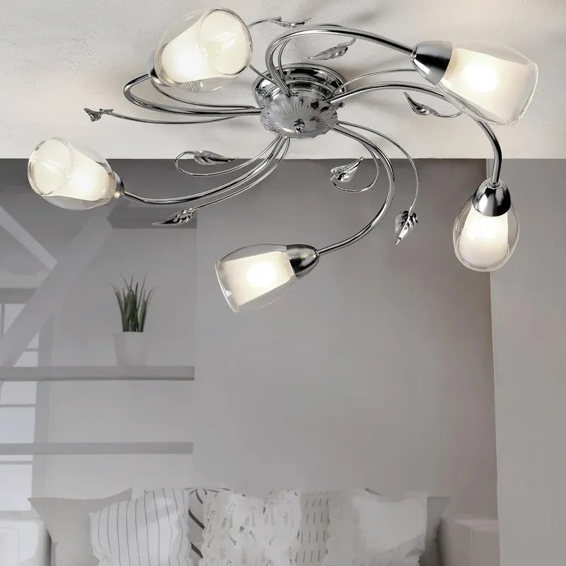Plafoniera PLAFONIERA LILIANA 5 LUCI CROMO grigio5XE14