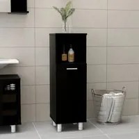 Armadio da Bagno Nero 30x30x95 cm in Truciolato cod mxl 52546