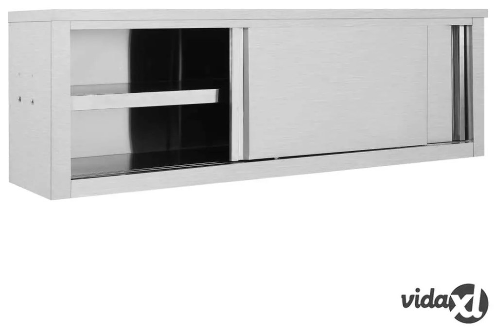 vidaXL Armadio da Cucina ad Ante Scorrevoli 150x40x50cm Acciaio Inox