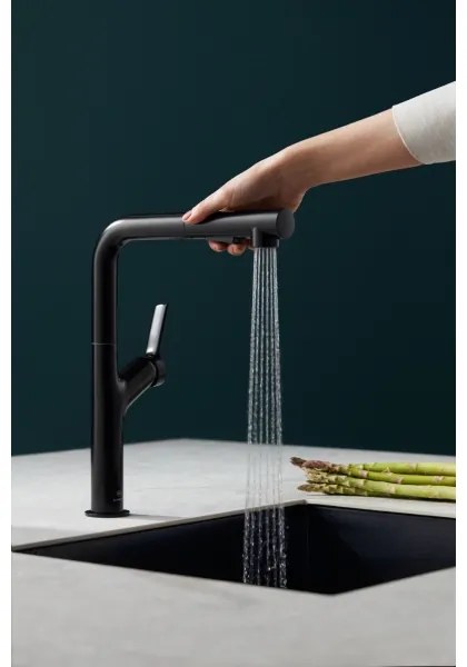 KFA Armatura 6623-220-81- Rubinetto lavello con doccetta estraibile DUERO DESIGN opaco nero