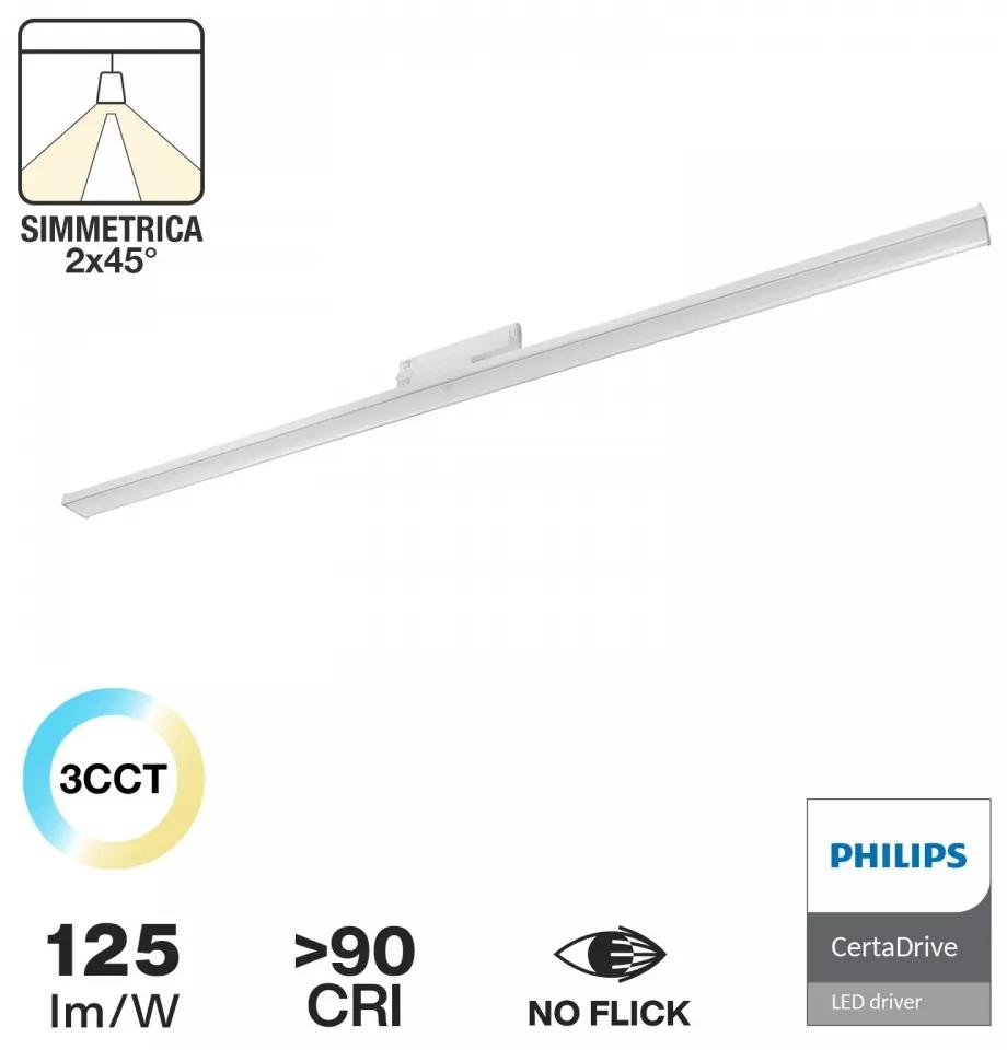 Lampada LED Lineare 42W per binario Trifase 120cm, simm. 2x45° Bianca, PHILIPS certadrive CCT Colore Bianco Variabile CCT