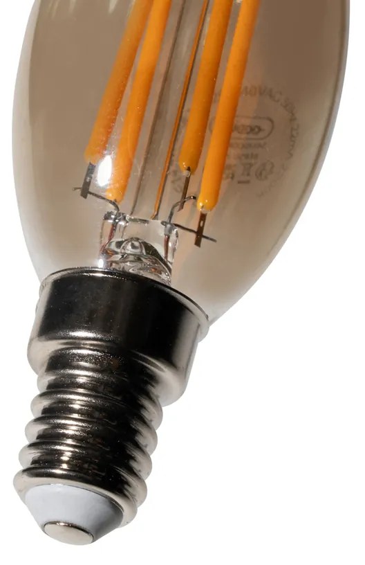 Set di 5 lampadine LED E14 dimmerabili B35 fumé 4W 300 lm 2200K