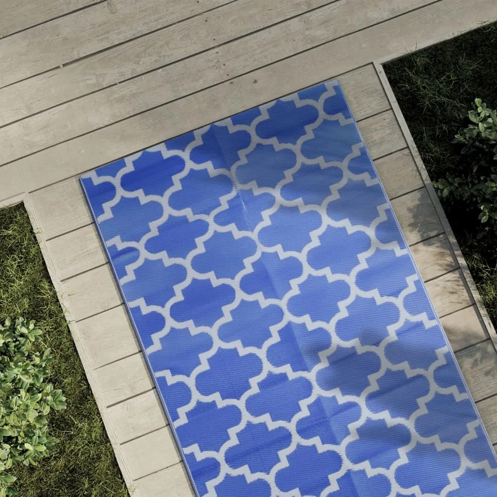 Tappeto Da Esterni Arakıl Blu 80x250 Cm İn Pp /