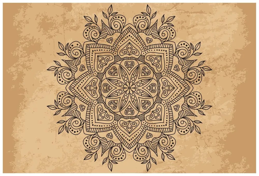 Carta da parati autoadesiva – Mandala con tocco antico