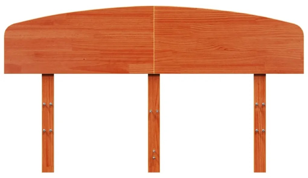 Testiera marrone cera 140 cm in legno massello di pino