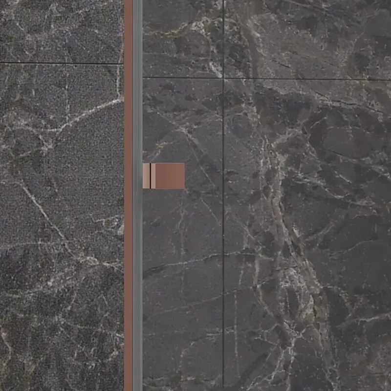 Kamalu - Nicchia doccia scorrevole senza telaio 180 cm color oro rosa | KNM4000GR