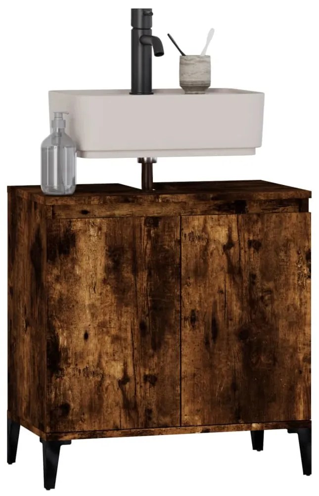 Mobile lavabo rovere fumo 58x33x60 cm in legno multistrato