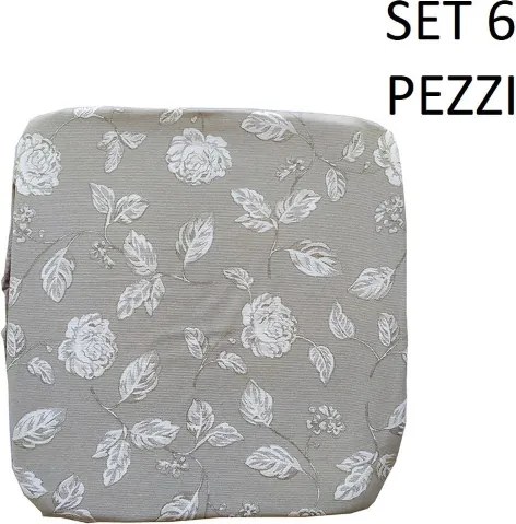 Cuscino Coprisedia Mollettone imbottito con fascia elastico GRIGIO FANTASIA 6 PEZZI
