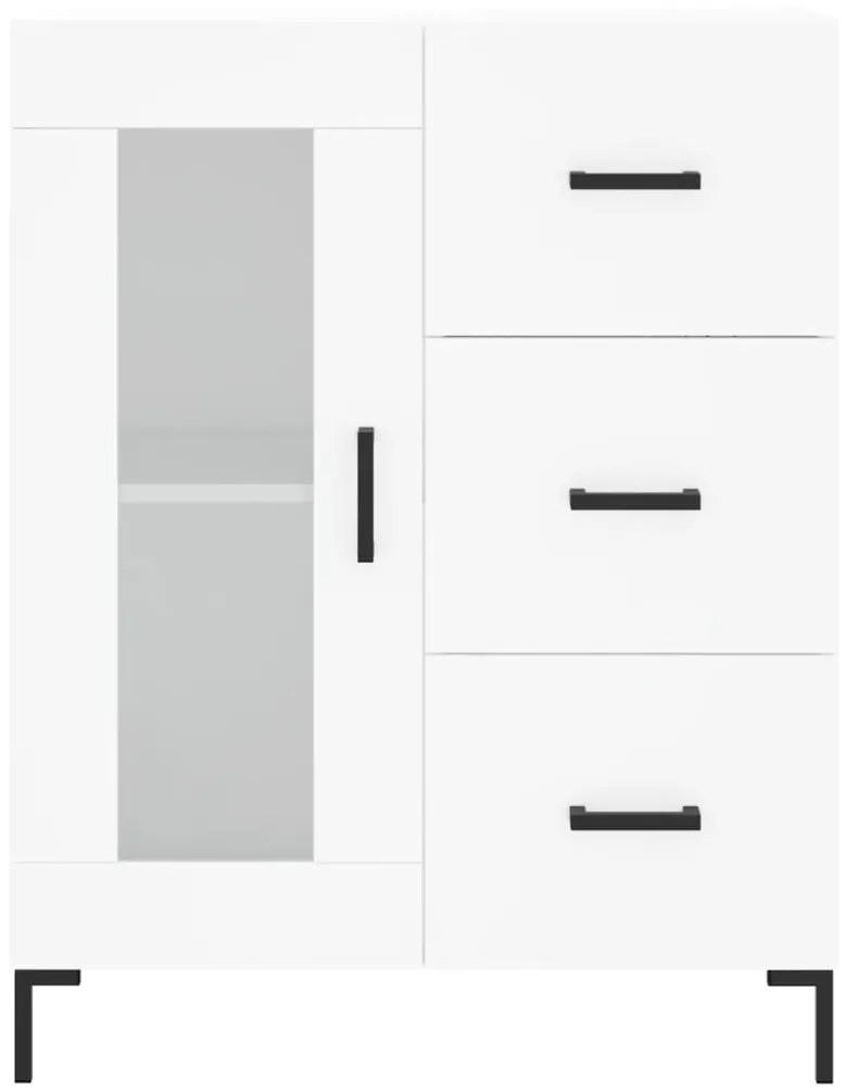 Credenza bianca 69,5x34x90 cm in legno multistrato