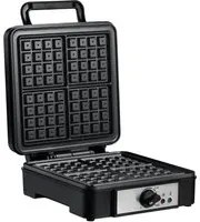 Macchina per Waffle 1200W Piastre Antiaderenti in Acciaio Nero