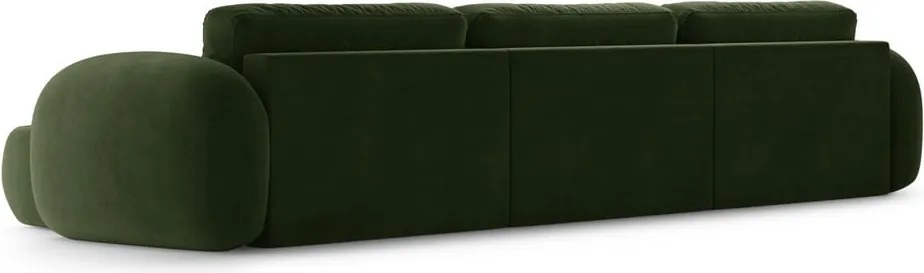 Divano angolare verde allungabile/con contenitore (a U) con rivestimento in velluto Tonale – Cosmopolitan Design