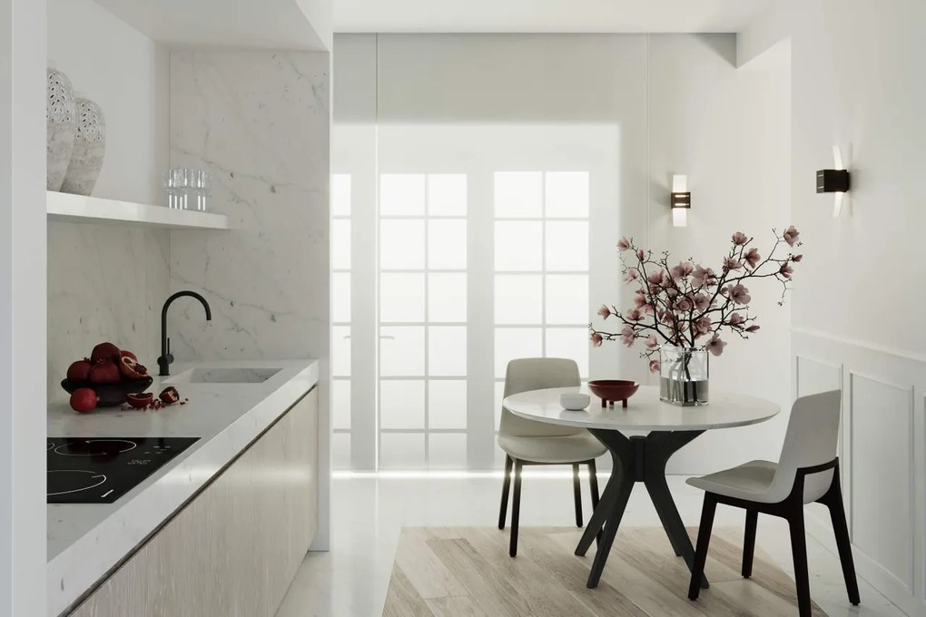 Lampada da Parete LORETO G9 in Alluminio e Vetro - Nera